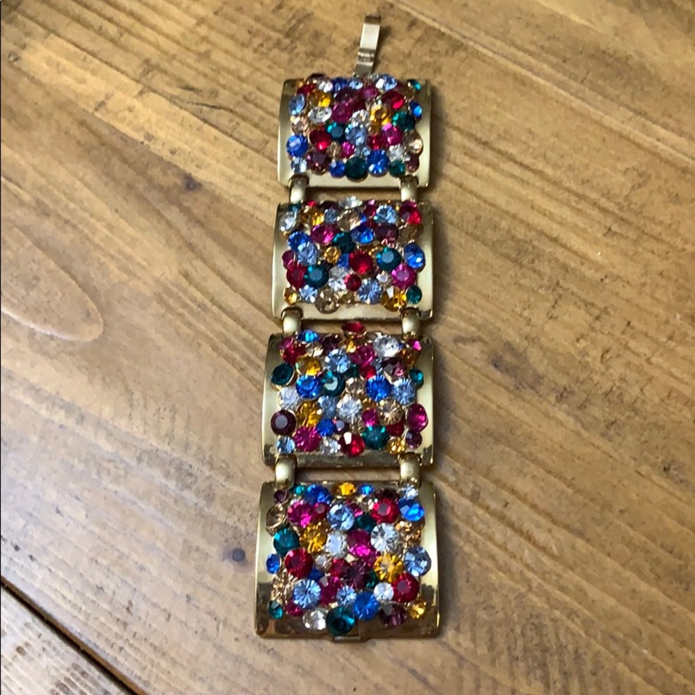 Kate space gem bracket. Gold with multi color
